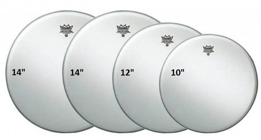 Kit de Peles Remo Ambassador Coated Tons 10",12",14" e 14" Caixa Porosa (10459) Made in USA