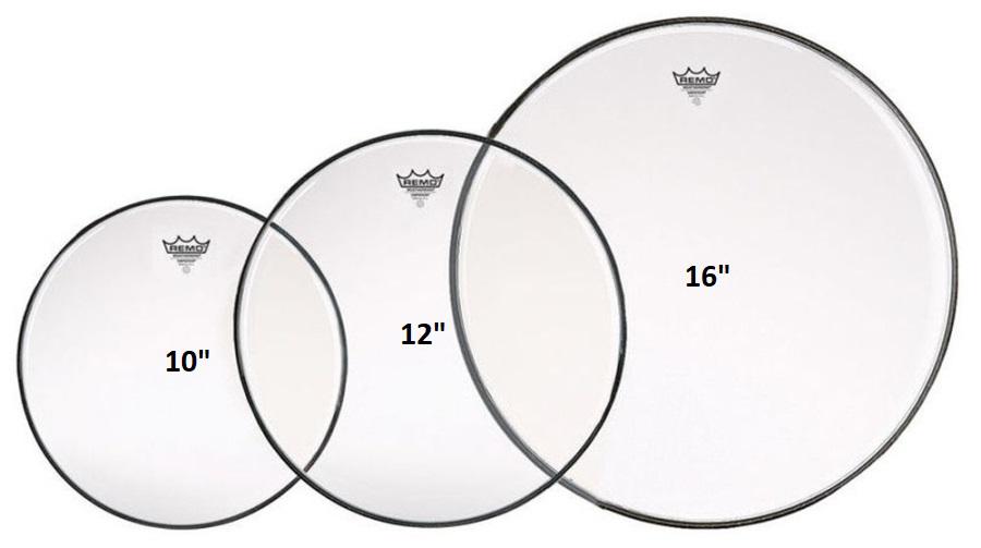 Kit de Peles Remo Emperor Clear Tons 10",12",16" Filme Duplo Transparente (10470) Made in USA