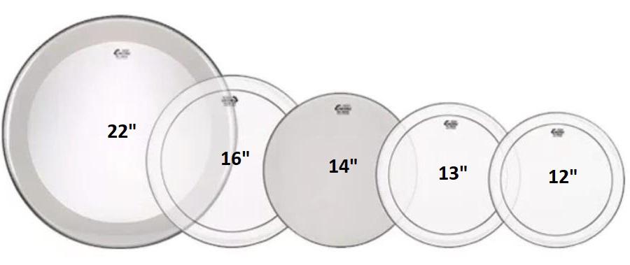 Kit de Peles Remo Encore Pinstripe Tons 12",13",16", Bumbo 22" Powerstroke, Caixa 14" (10629)