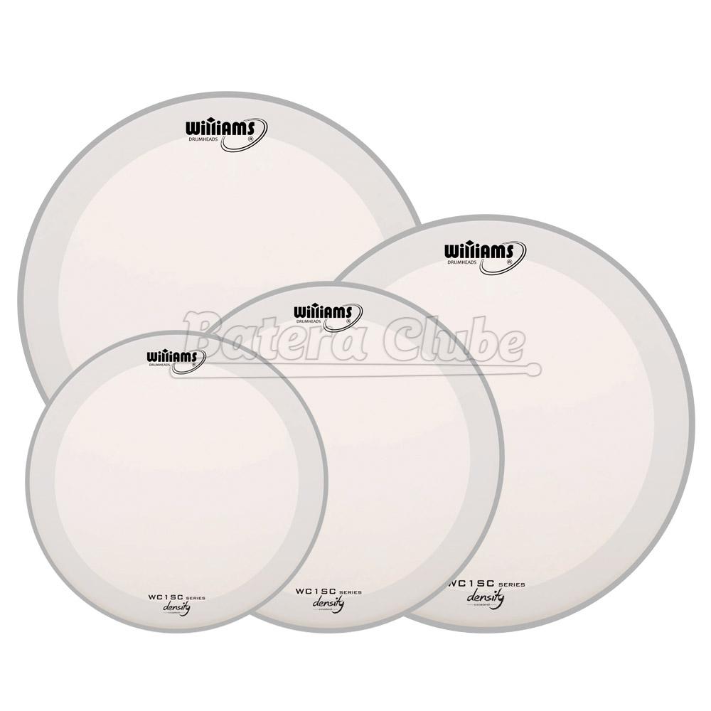 Kit de Peles Williams Density WC1SC Coated 10", 12", 14", 14"CX Filme Simples Porosa Anel Abafador