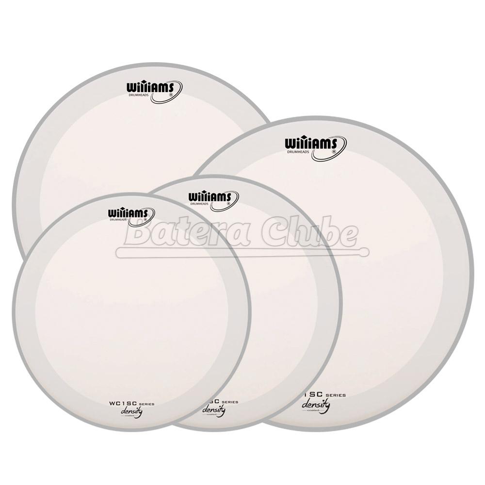 Kit de Peles Williams Density WC1SC Coated 12", 13", 16", 14"CX Filme Simples Porosa Anel Abafador