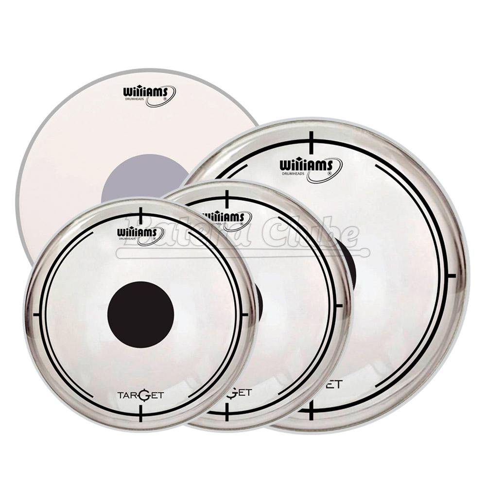 Kit de Peles Williams Target Dot DT2 Clear 12", 13", 16", 14" (caixa) Filme Duplo Transparente e Dot