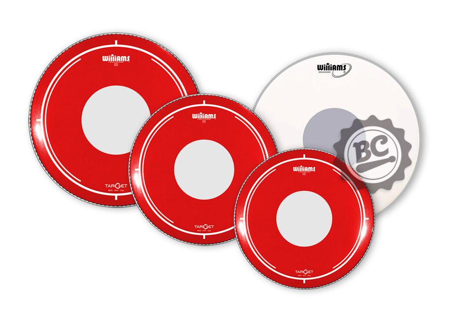 Kit de Peles Williams Target Dot RDT2 Red 10", 12", 14", 14" (caixa) filme duplo vermelha com dot