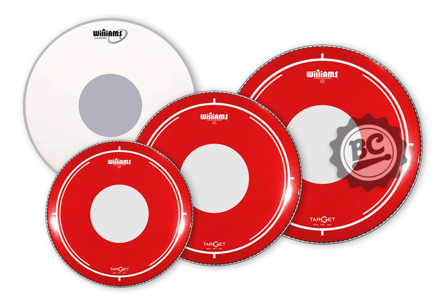 Kit de Peles Williams Target Dot RDT2 Red 10", 12", 16", 14" (caixa) filme duplo vermelha com dot