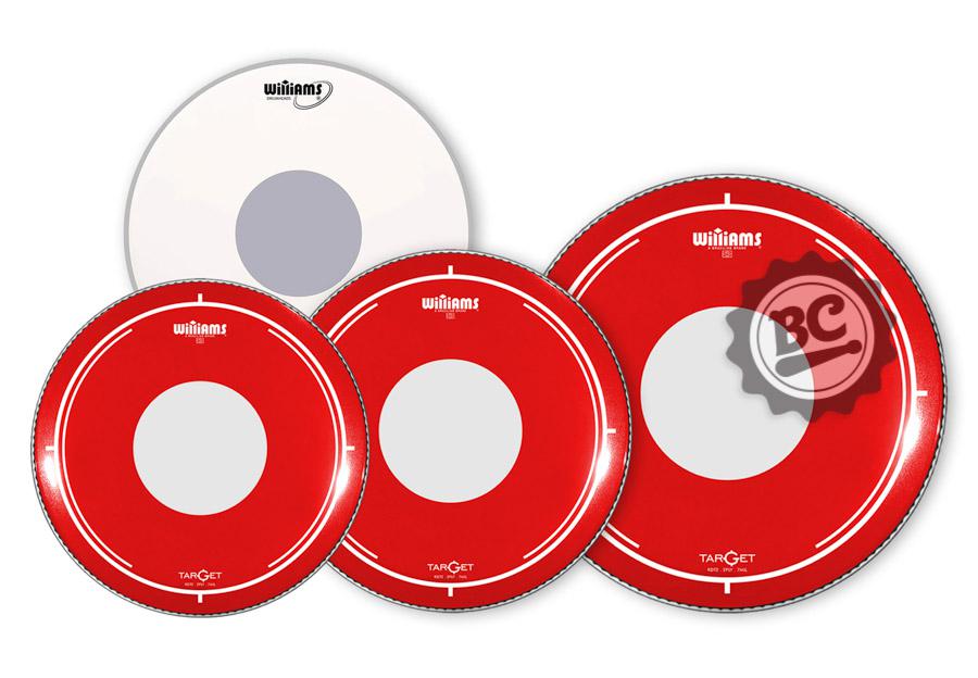 Kit de Peles Williams Target Dot RDT2 Red 12", 13", 16", 14" (caixa) filme duplo vermelha com dot