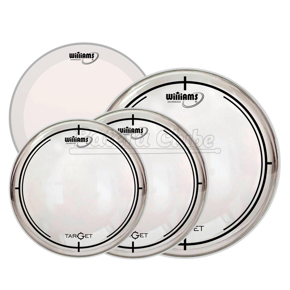 Kit de Peles Williams Target W2 Clear 12", 13", 16" e 14" (caixa) Filme Duplo Transparente