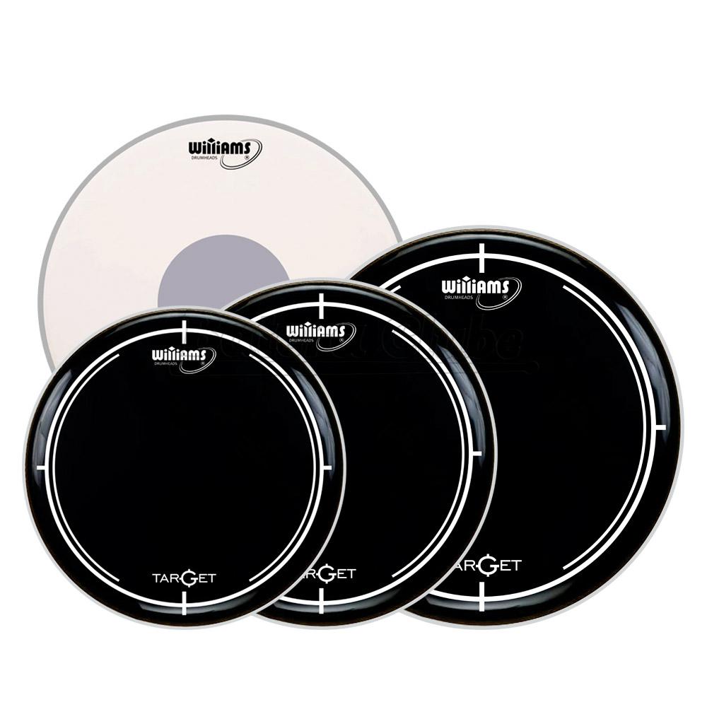 Kit de Peles Williams Target WB2 Black 10", 12", 14", 14" (caixa) Filme Duplo Preta