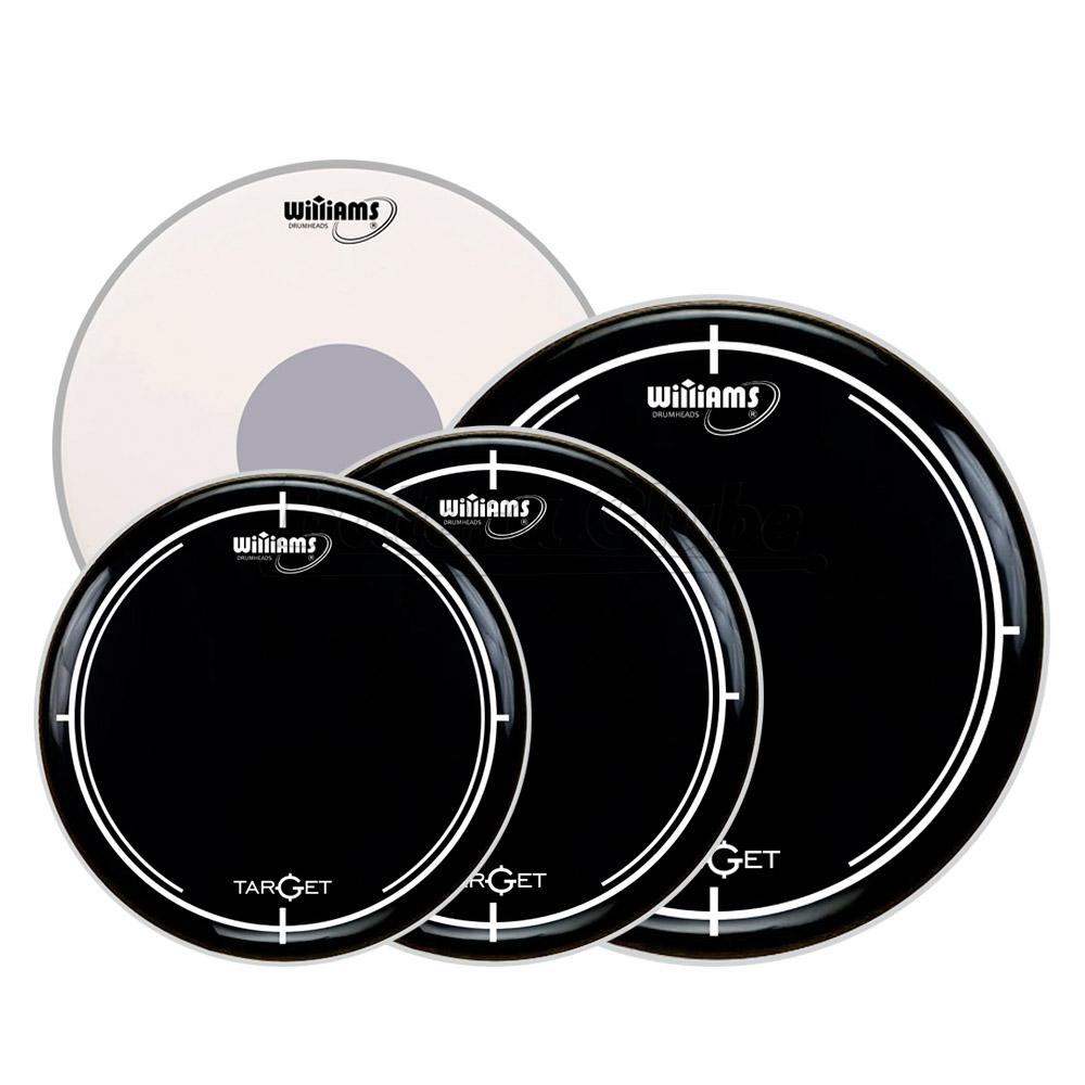 Kit de Peles Williams Target WB2 Black 10", 12", 16", 14" (caixa) Filme Duplo Preta