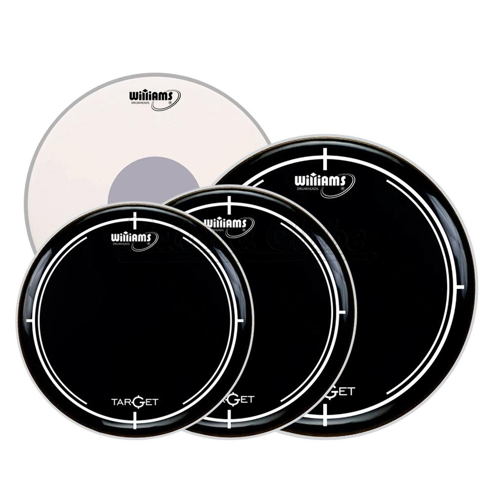 Kit de Peles Williams Target WB2 Black 12", 13", 16", 14" (caixa) Filme Duplo Preta