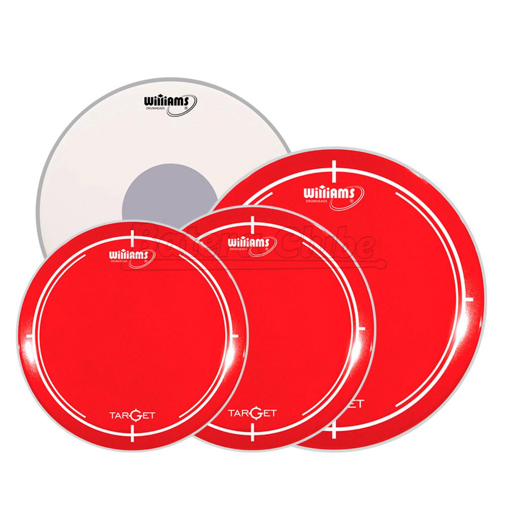 Kit de Peles Williams Target WR2 Red 12", 13", 16", 14" (caixa) Filme Duplo Vermelha