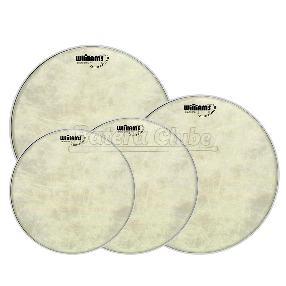Kit de Peles Williams Vintage Tone WVT1 10", 12", 14", 14"CX Filme Simples Visual Couro Sintético