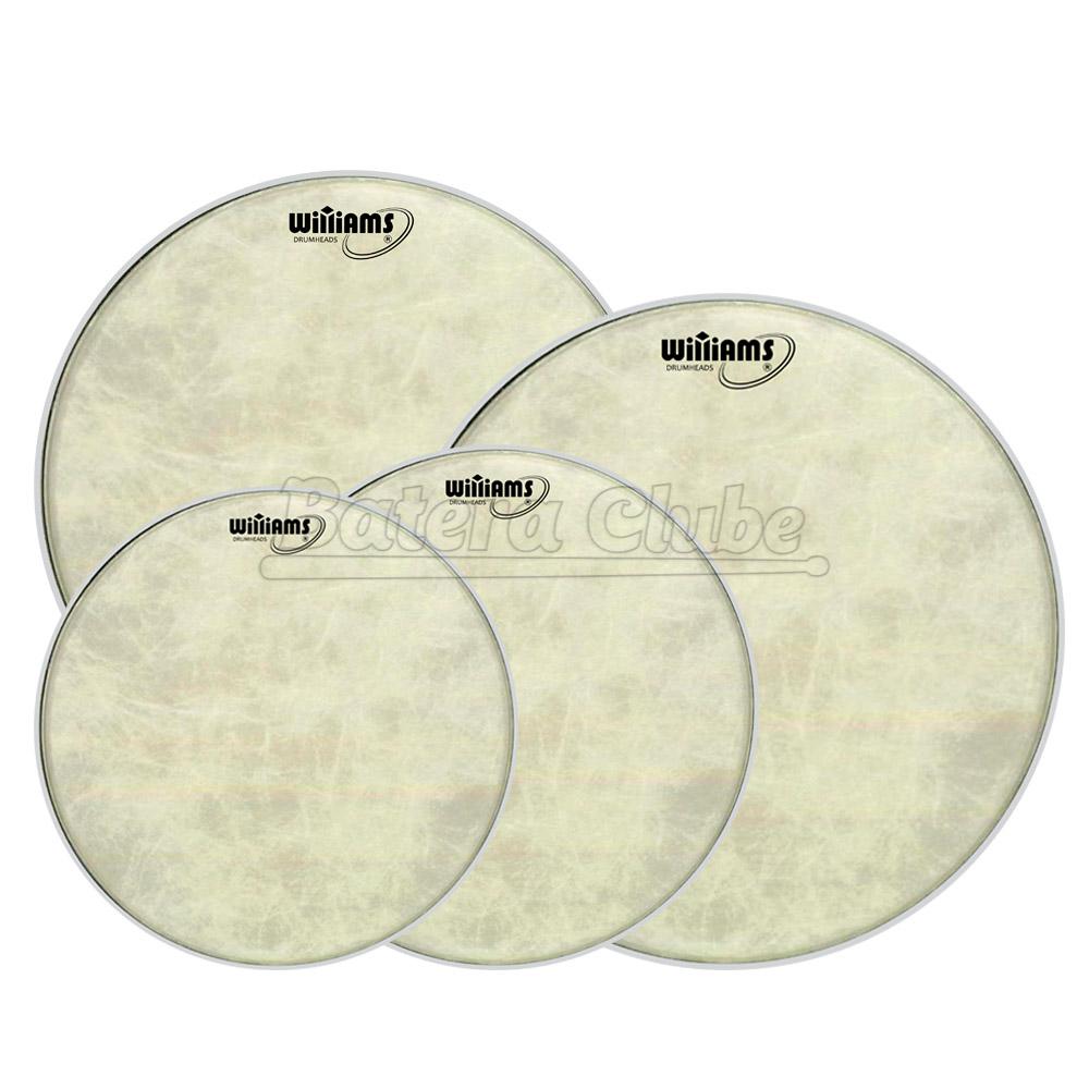Kit de Peles Williams Vintage Tone WVT1 10", 12", 16", 14"CX Filme Simples Visual Couro Sintético