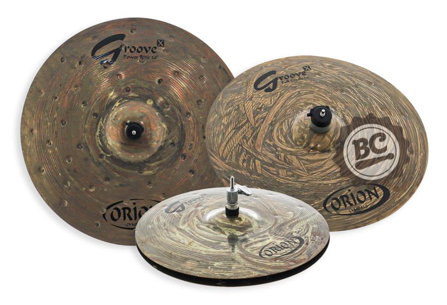 Kit de Pratos Orion Groove X GX01 com Crash 16", Chimbal 14", Ride 20" e Bag Incluso