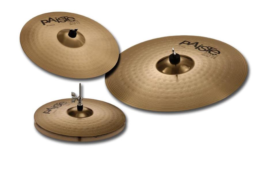 Kit de Pratos Paiste 201 Universal Set Series com Crash 16", Ride 20" e Chimbal 14"