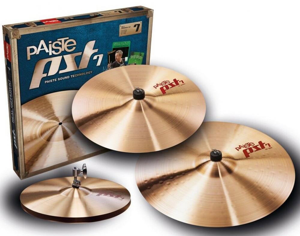 Kit de Pratos Paiste PST7 Heavy Rock Set Series com Chimbal 14", Crash 16" e Ride 20"