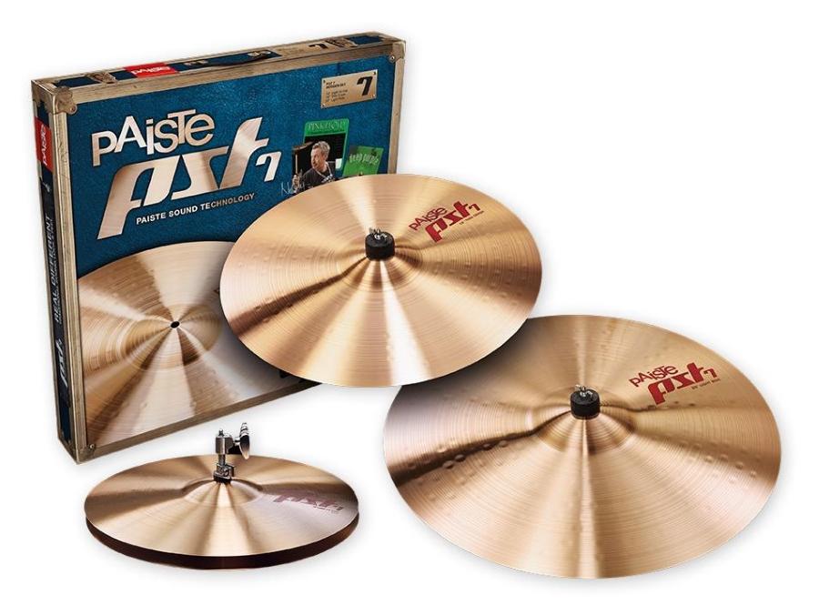 Kit de Pratos Paiste PST7 Medium Universal Series com Chimbal 14", Crash 16" e Ride 20"