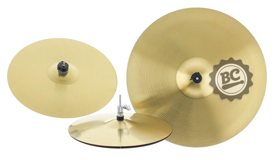 Kit de Pratos X-Pro by C. Ibañez P1 em Brass Alloy Set com Chimbal 14", Crash 16", Ride 20" e Bag