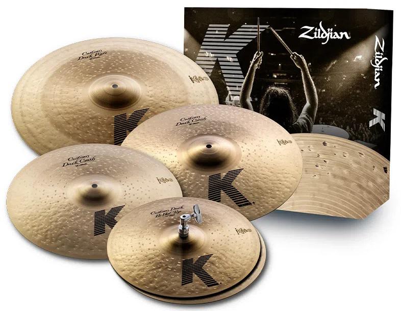 Kit de Pratos Zildjian K Custom Dark Series KCD900 Crashes 16" e 18", Ride 20" e Chimbal 14" (16290)