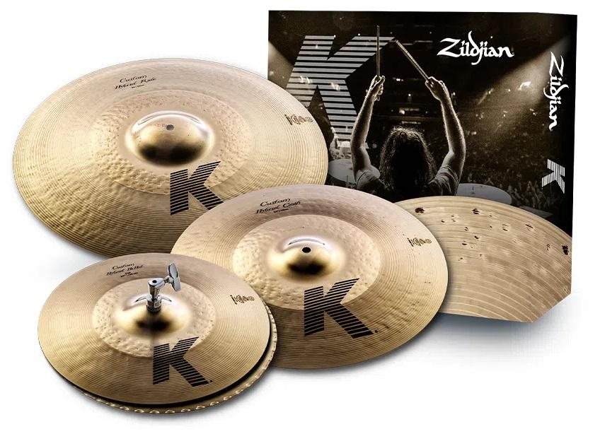 Kit de Pratos Zildjian K Custom Hybrid Series KCH390 com Crash 17", Ride 21" e Chimbal 14" (16222)