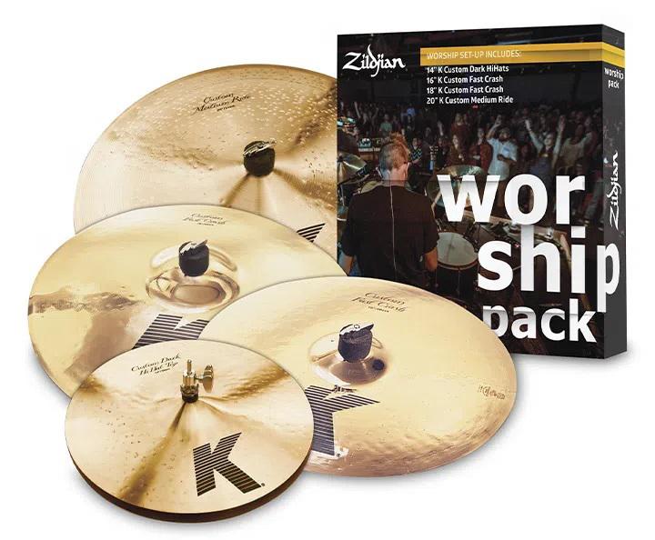 Kit de Pratos Zildjian Worship K Custom KC0801W com Crashes 16" e 18", Ride 20", Chimbal 14" (16287)