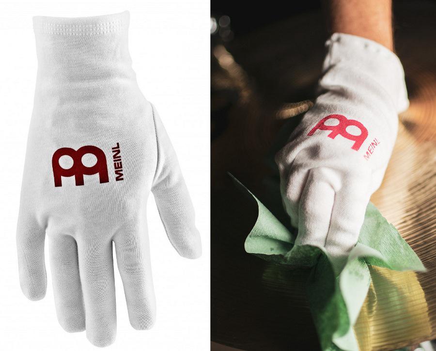 Luvas Meinl MHS-WH Cymbals Glove em algodão para proteger o manuseio de pratos e tambores