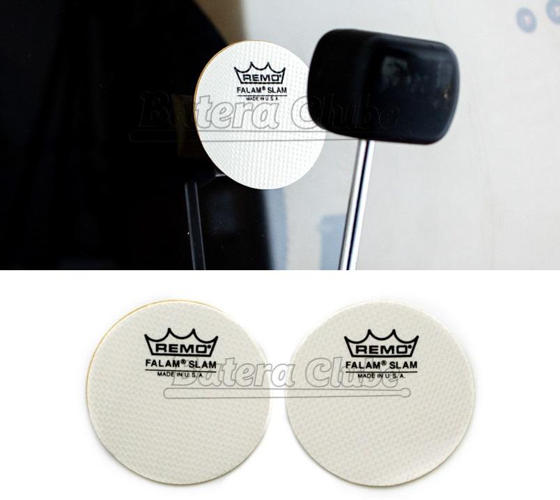 Pad de Bumbo Remo Kit c/ 2 Falam Slam KS-0002 Pad Kick Protetor de Pele de Bumbo Pedal Simples 10391