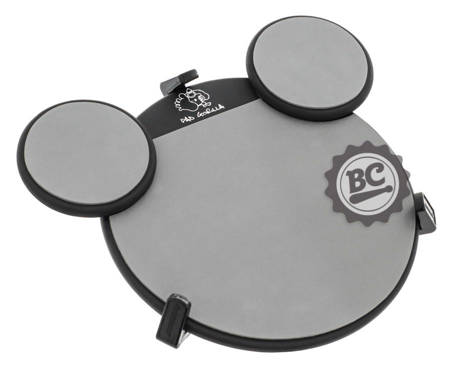 Pad de Estudo Gorilla Mickey Cinza PMC Triplo com 3 Pads para praticar viradas, rudimentos e grooves