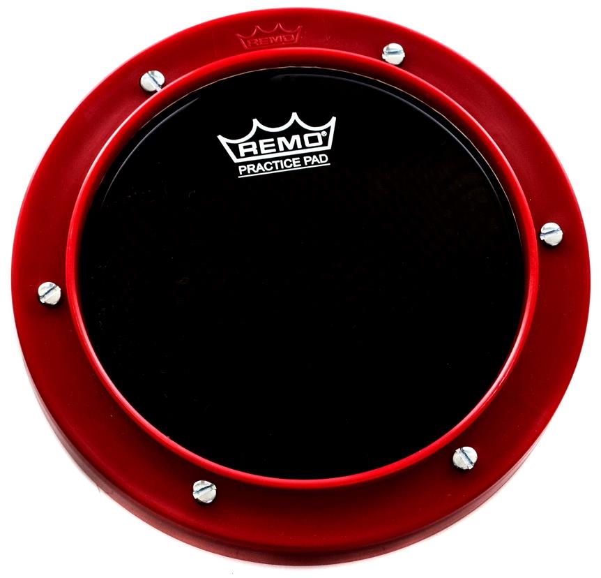 Pad de Estudo Remo 06" Vermelho com Pele Ambassador Ebony com Resposta tipo Tons (10554)