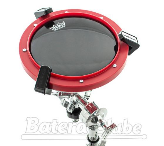 Pad de Estudo Remo 08" Vermelho com Pele Ambassador Ebony com Resposta tipo Tons (10555)