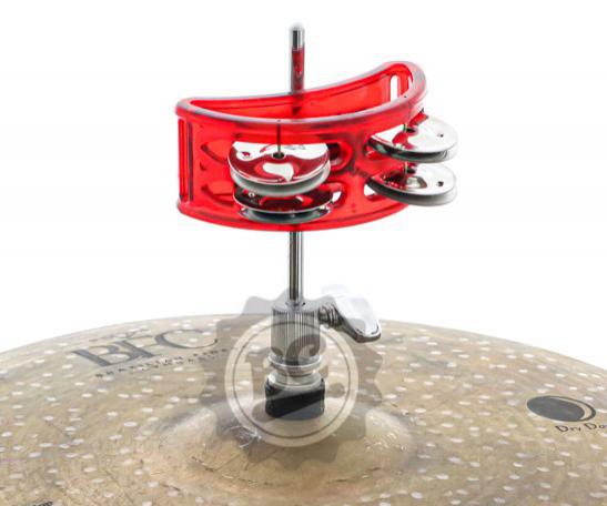 Pandeirola de Chimbal Torelli TPC307 Vermelho p/ fixar na haste da máquina de chimbal som chocalho