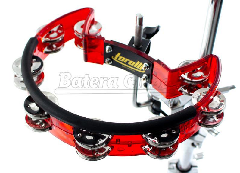 Pandeirola Torelli TP323 Meia Lua Red com Presilha para fixar em ferragens