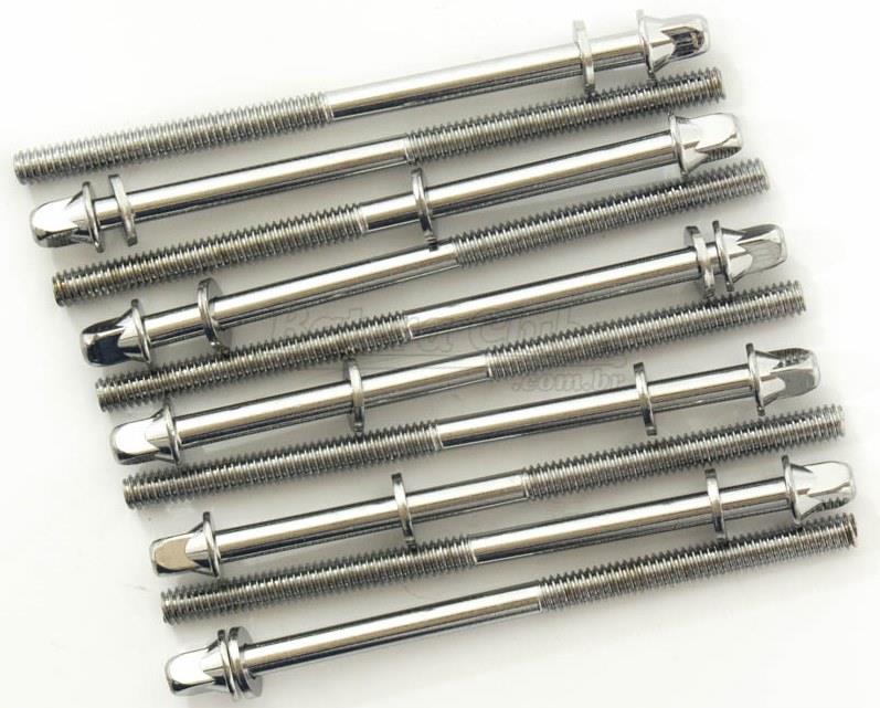 Parafuso Ahead Tension Rods 90MM-10 Kit com 10 Unidades para Afinação 90mm Padrão Top de Bumbo