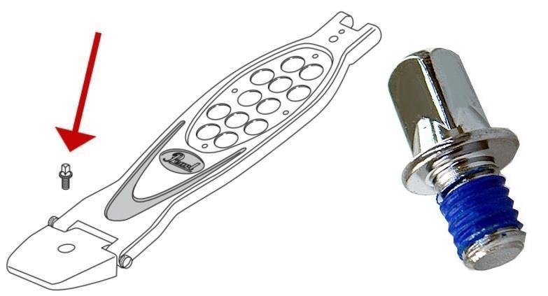 Parafuso Pearl KB-608D/6 Kit com 6 Un Rosca M6 e 8mm p/ Calcanhar Sapatas Pedal e Hihat PowerShifter