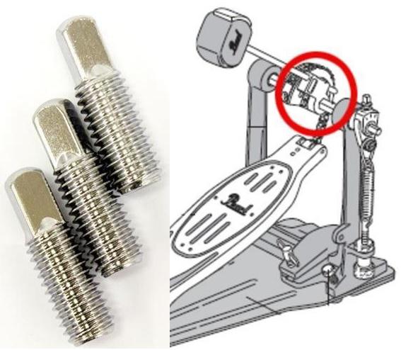 Parafuso Pearl KB-814/3 Kit com 3 Unidades para Batedor de Pedal de Bumbo