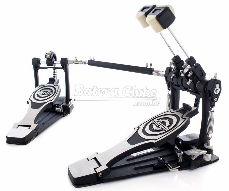 Pedal Duplo DDrum RX Series RXDP Dual Chain Drive System com Batedor de 4 faces e Corrente Dupla