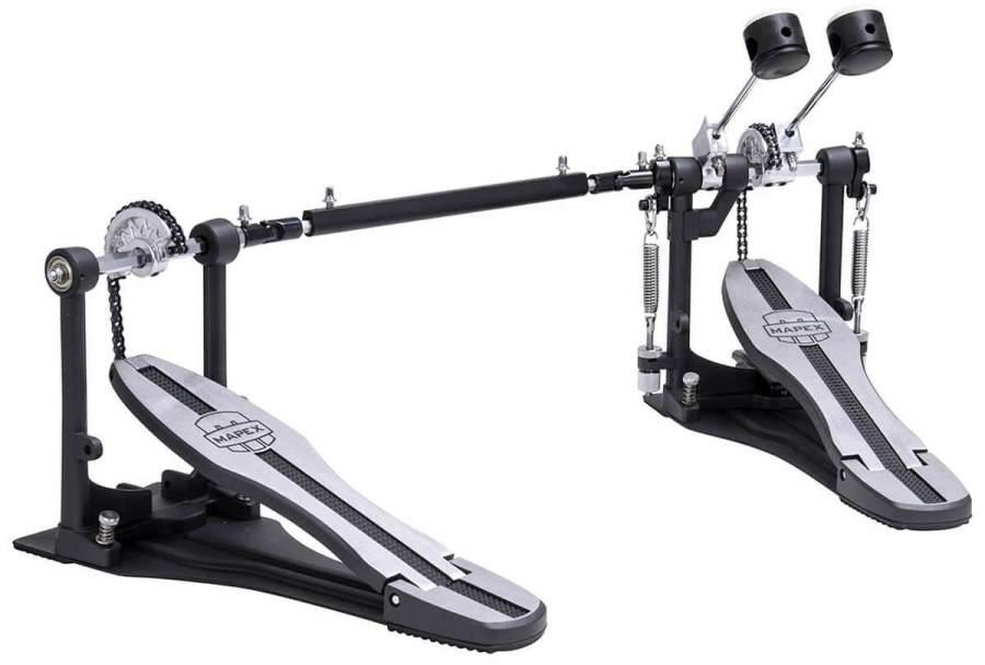 Pedal Duplo Mapex P410TW Single Chain Drive com Batedores Duo-Tone Beater