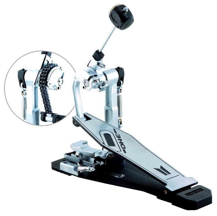 Pedal Simples D-One DP1000 com Sistema Direct Drive e Double Chain Corrente Dupla (2 em 1)