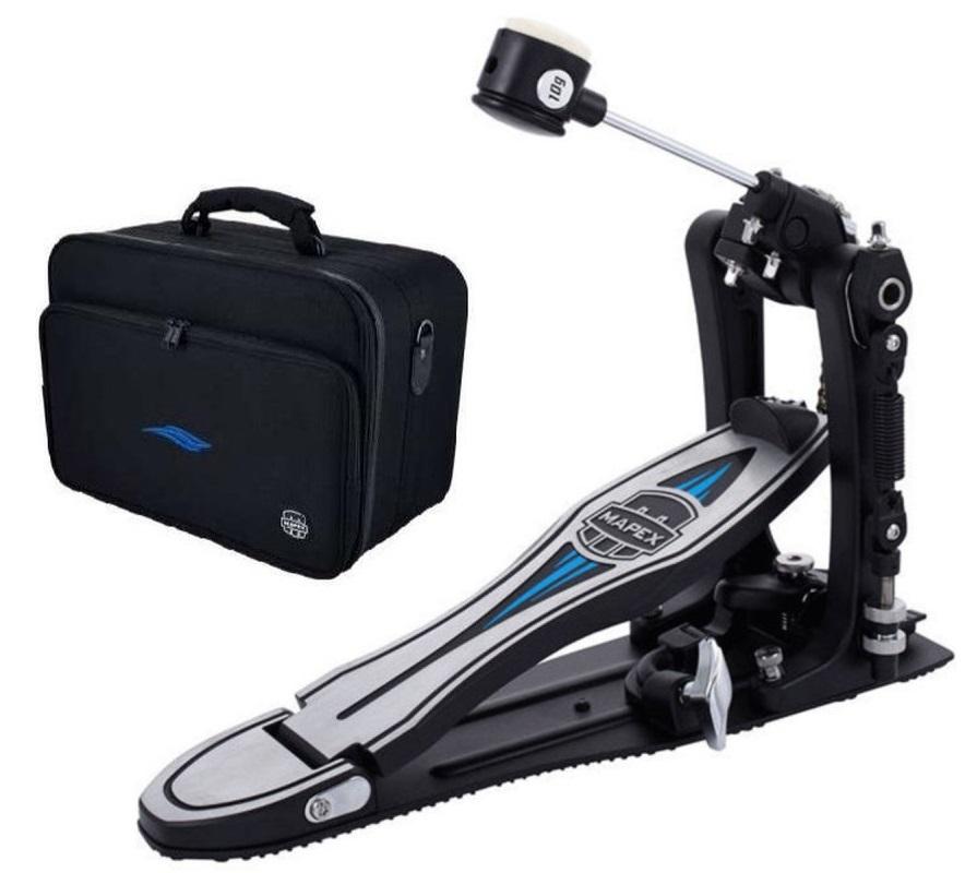 Pedal Simples Mapex Falcon PF1000 Double Chain com Polia Pursuit, Batedor com Peso e Bag Incluso