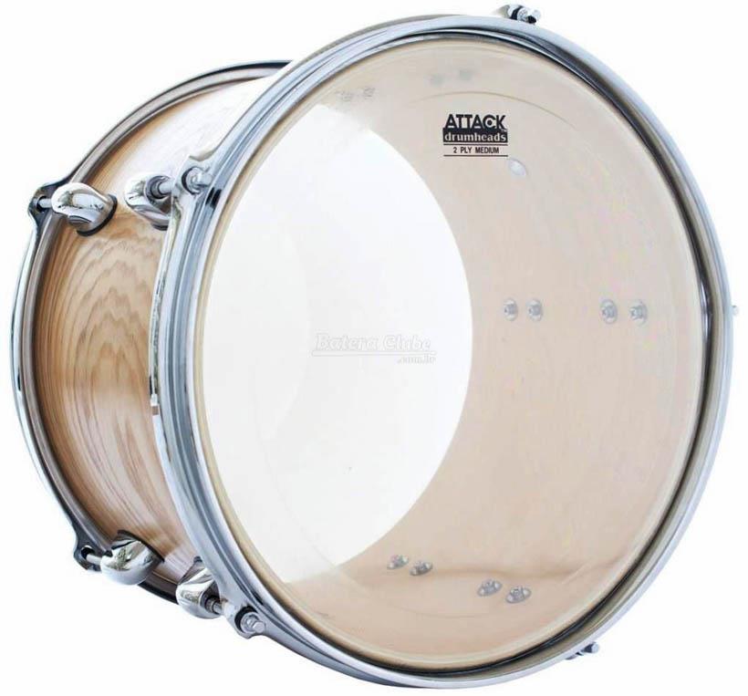 Pele Attack Drumheads 2-Ply Medium Clear 08" Filme Duplo Transparente DH8 com Borda Tone Ridge