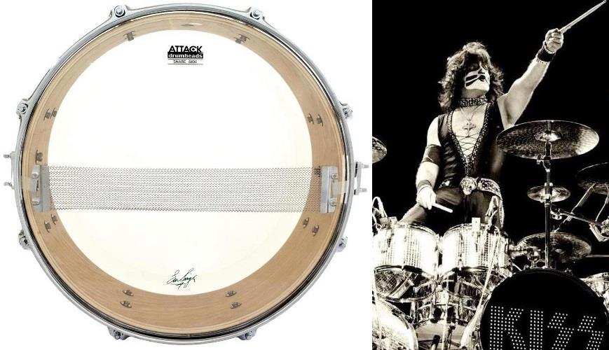 Pele Attack Drumheads Signature Eric Singer Hazy Snare 14" ES14M Resposta de Caixa