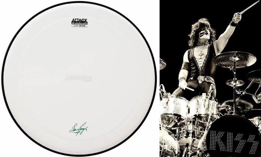 Pele Attack Drumheads Signature Eric Singer Kiss 14" ES14C Coated com com Borda Anti-vibração