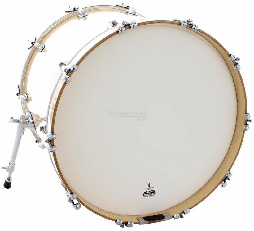 Pele Attack Drumheads Terry Bozzio Signature Coated 18" de Bumbo Porosa com Muffle Abafador TBNO18C