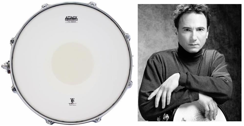 Pele Attack Drumheads Terry Bozzio Signature Coated Bottom Dot 14" Porosa TBB14-C com Bola Central