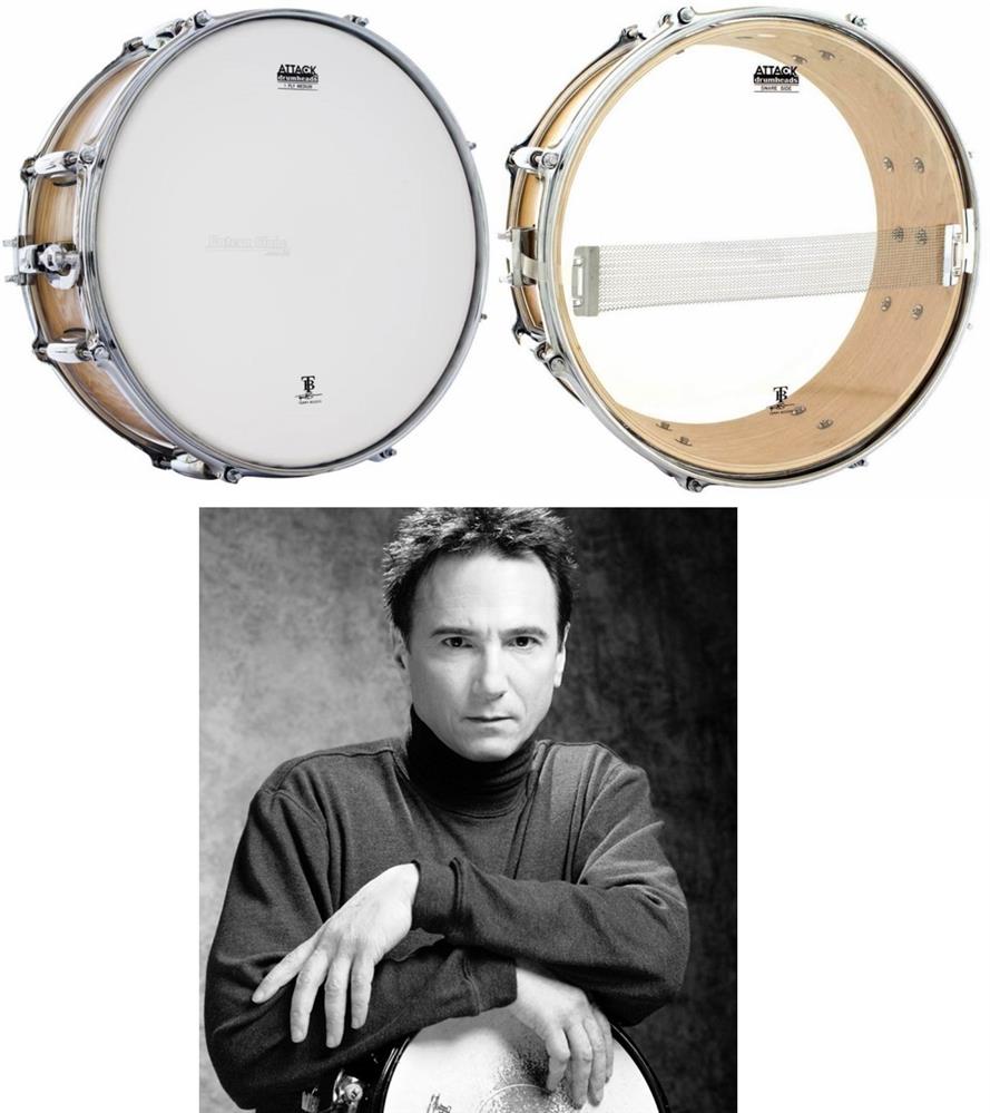 Pele Attack Pack de Caixa Terry Bozzio Signature com Coated 14" Porosa e Resposta Hazy 14" TBVP