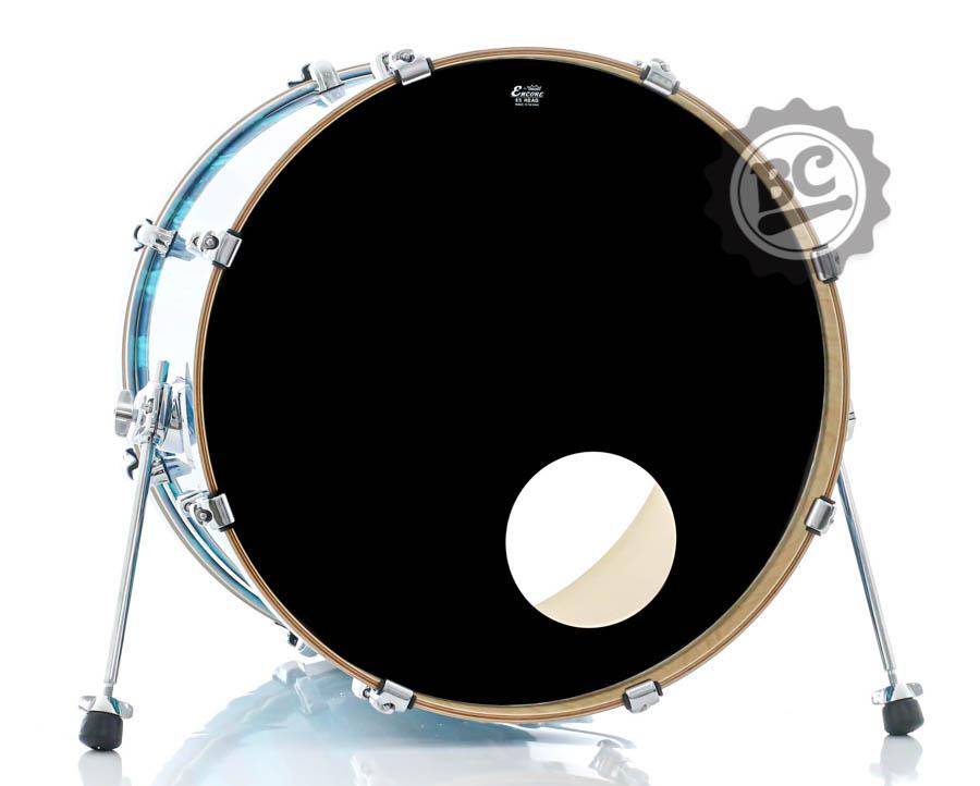 Pele Encore Remo Ambassador Ebony Bass 18" Resposta de bumbo com furo frontal (10616)