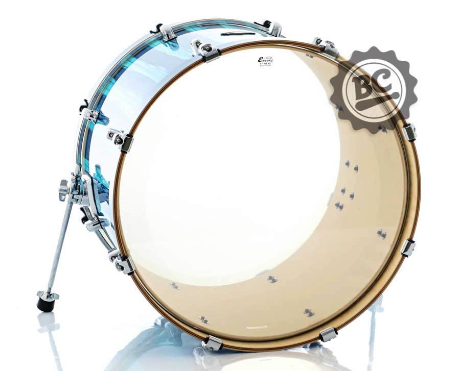 Pele Encore Remo Powerstroke Clear 24" bumbo transparente com anel muffle abafador interno