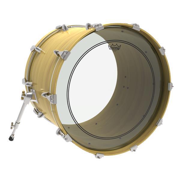 Pele Remo Powerstroke 3 Clear 23" compatível com DW transparente com anel muffle abafador interno (16745)