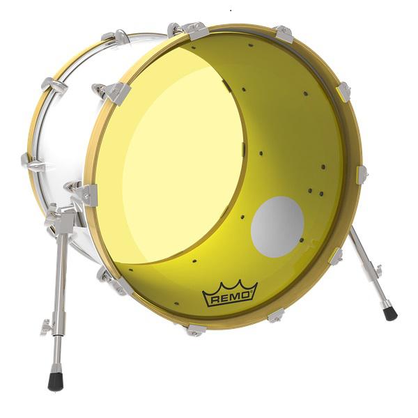 Pele Remo Powerstroke 3 Colortone Yellow 20" Amarela Resposta de Bumbo com Anel Interno (11071)
