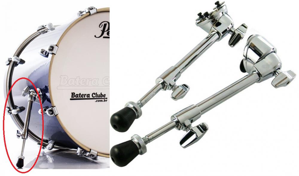 Pés de Bumbo Pearl BSP-70C/2 kit com par padrão Export e intermediário da marca