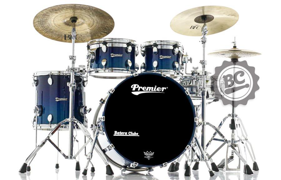 Bateria Premier Elite Series Renee Blue Lacquer All American Maple Shell 22",10",12",14" (Shell Pack)
